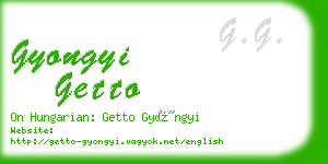 gyongyi getto business card